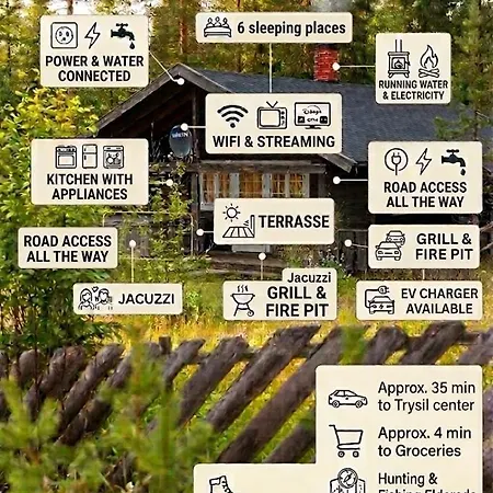 Casa de Férias Moderne Hytte, Jacuzzi, Wifi, 6 Soveplasser, Bilvei Helt Frem *